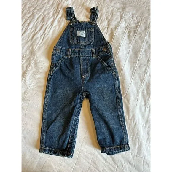 Carter’s I’m one Charming Little Guy overalls bibs 12M cotton
