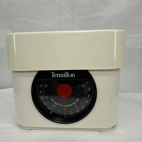 VTG Terraillon 5‎ lb White Plastic Counter Top Scale with Tray Made in France