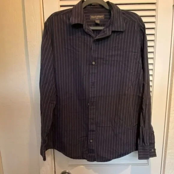 Banana Republic navy pin stripe‎ dress shirt