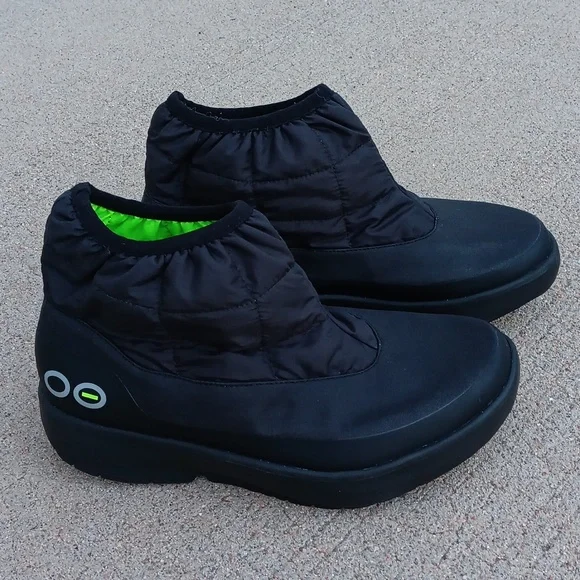 Oofos Oomg Bootie Black Recovery Comfort Ankle Boots