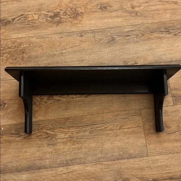 23” Black Wooden Library Wall Shelf