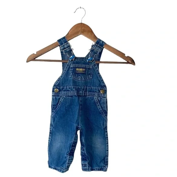 Oshkosh B’Gosh Vintage Overalls Cars Blue Size Baby 3-6 Months Old