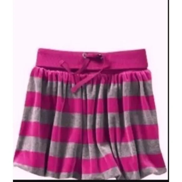 NEW Baby Gap Kids Girls Skirt XS 4 5 M 8 Bubble magenta pink grey stripe velour