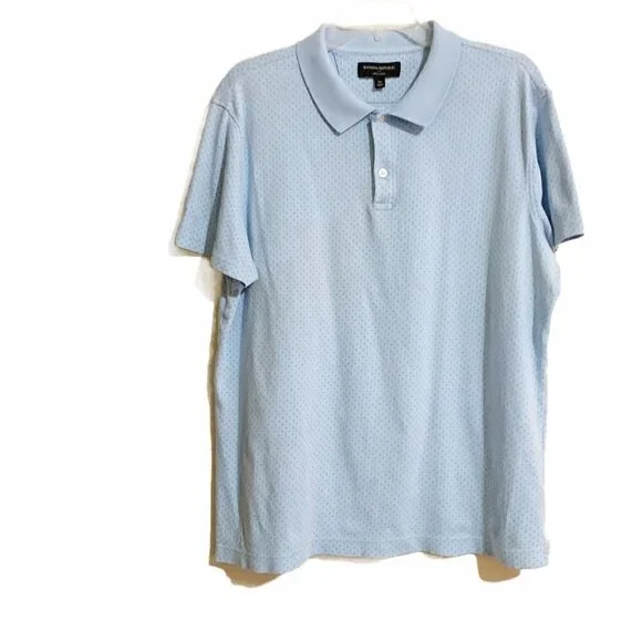 Banana Republic Microprint Cerulean Blue Short Sleeve Dress Polo. Size XL