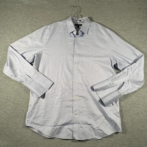 Banana Republic Shirt Mens XL Blue Camden Standard Fit Non Iron Dress Check