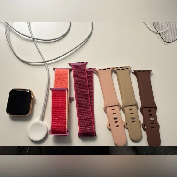 Apple Watch: Rose gold, Generation 6 Apple Watch with bands.