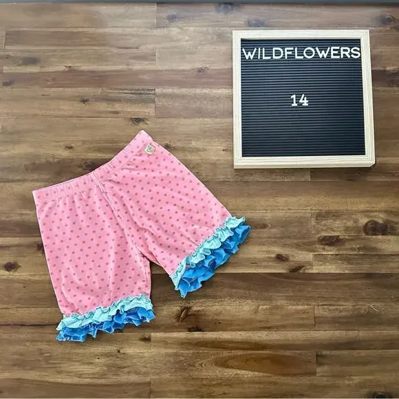 Wildflowers Seaside Dreams Sandcastle Shorties Pink Blue Polka Dot Ruffle 14
