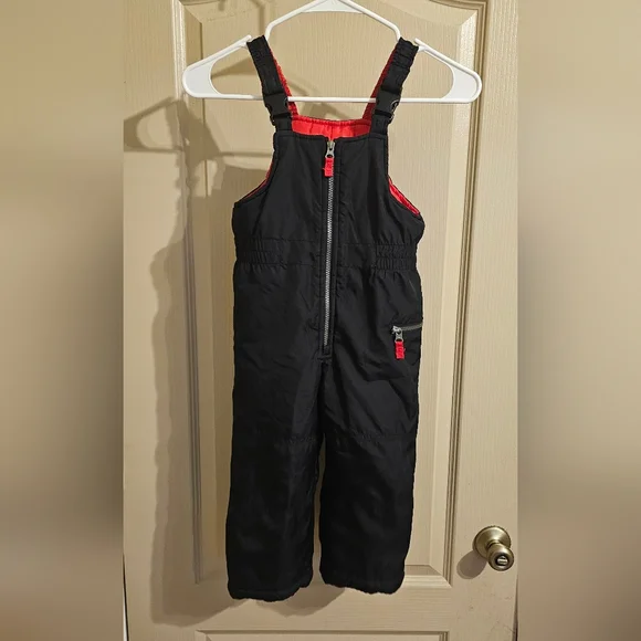 Carter's 4T Black And Red Snow Bibs Overalls