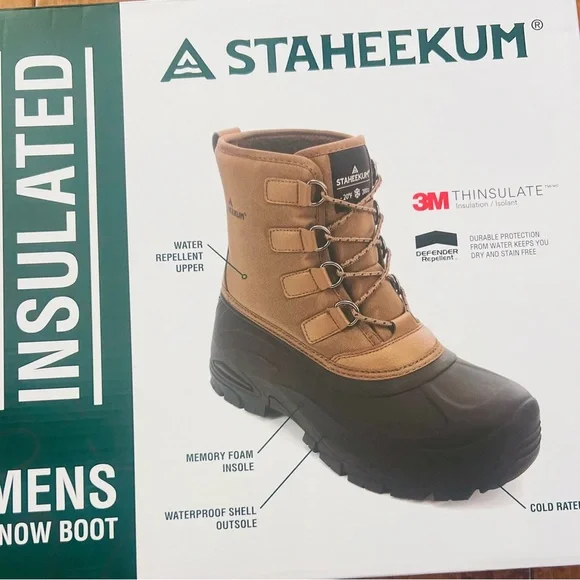 Staheekum Men's Winter Snow Boots| Waterproof Insulated Cold Rated to -20°F NEW