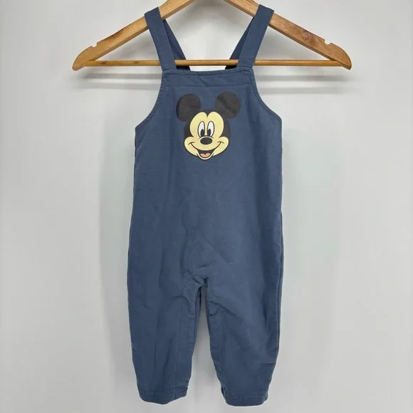 Disney Baby Boys Mickey Mouse Overalls‎ Blue 12/18 Month Snap Leg