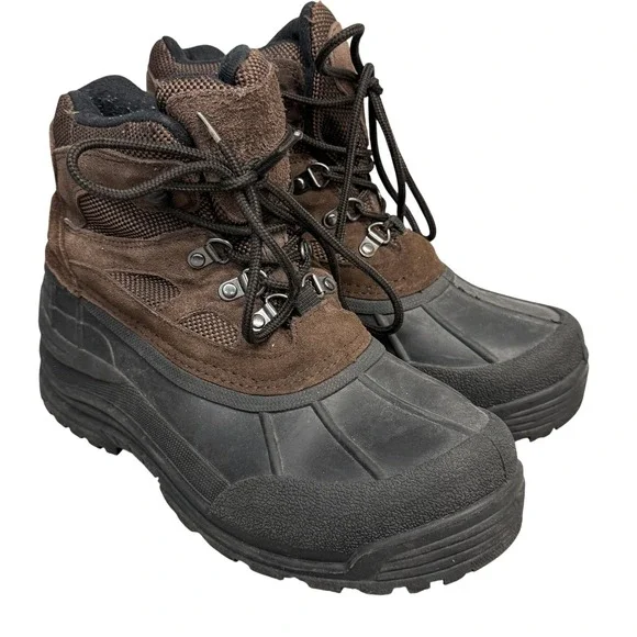 Northside Snow Boots Mens Size 10 Brown Leather Thermolite‎ Insulated Winter