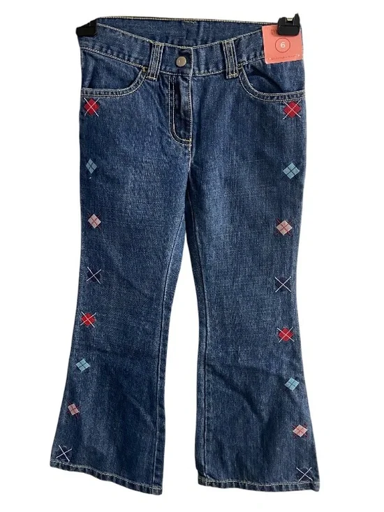 Gymboree Girls Jeans Flare Leg Embroidered Size 6 NWT