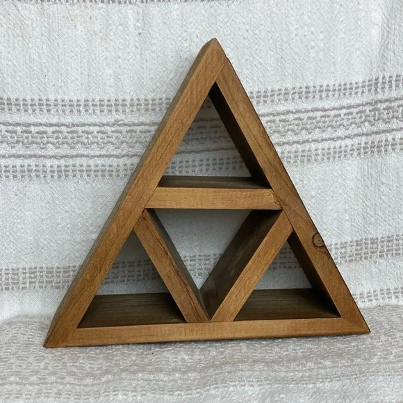 Wooden Triangle Shelf