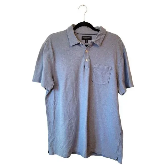 Banana Republic Men's Light Blue Wicking Pique Polo Size XL