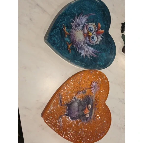 Handmade Resin Heart Shaped Display Piece. Price Is For One Only