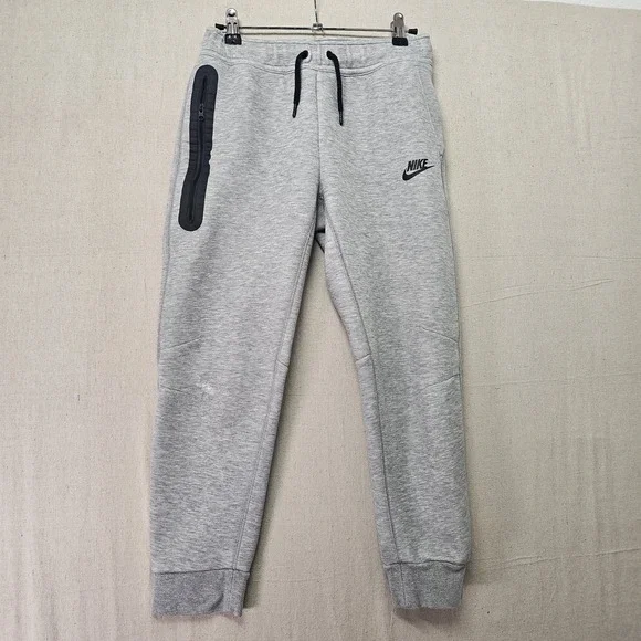 Nike Tech Kids Medium Fleece Joggers Gray FD3287063 Boys Girls Pants DAMAGED