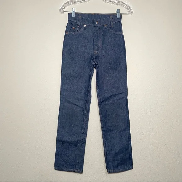 Vintage LEVIS‎ ORANGE TAB Jeans Dark Wash Made In USA 1983 Size 14 Slim