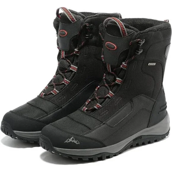 Men's Winter Snow Boots Warm Mid Calf Waterproof Durable Boots Non-Slip Shoes