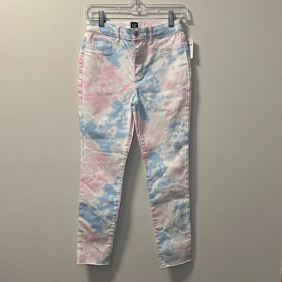Gap Girls Pink/Blue Tie Dye High Stretch Ankle Jegging Sz 14