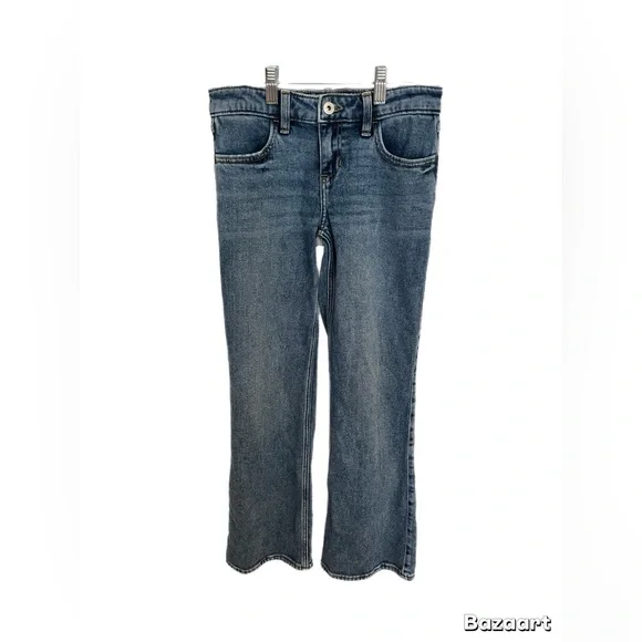 Abercrombie Kids Mid-Rise Flare Jeans in a girls size 11/12, medium wash