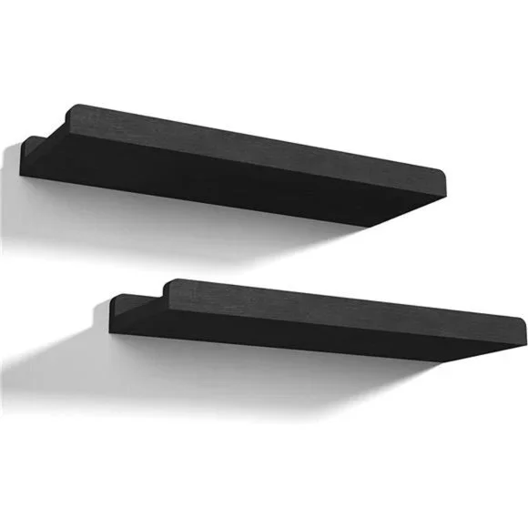Floating Shelves Wall Mounted Set of 2, 17 Inch Rustic Wood Wall Shelves Storage