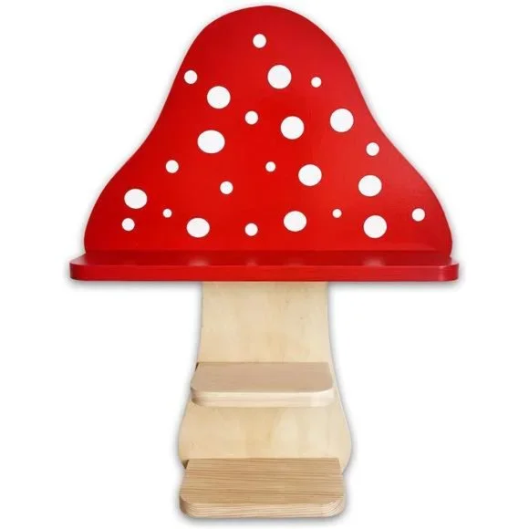 Floating Wooden Mushroom Shelf - Bathroom Shelves Mushroom Decor, Wall Shelves