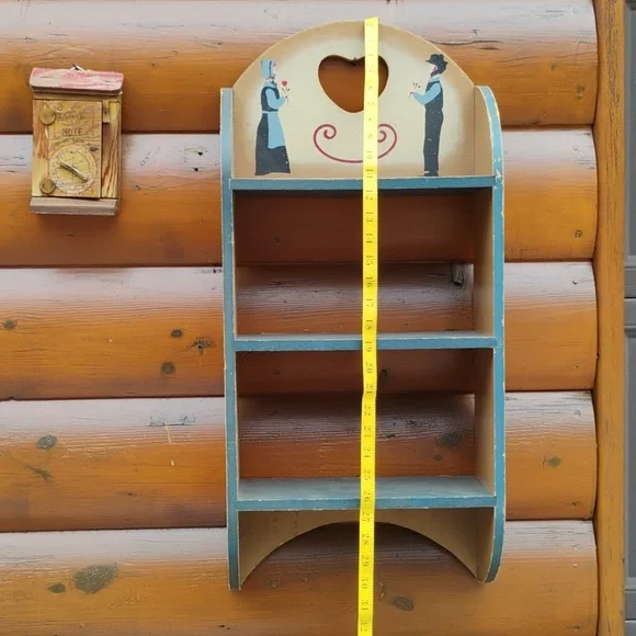 Vintage AMISH WOOD DISPLAY SHELF 28