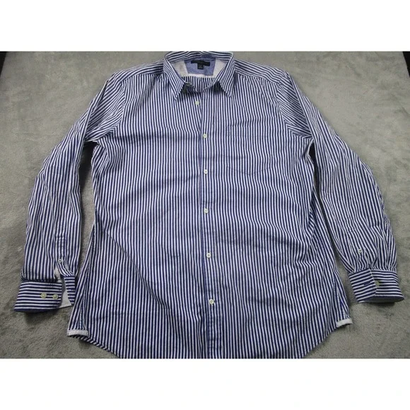 Banana Republic Shirt Mens XL‎ Blue Checked Button Up Long Sleeve Cotton