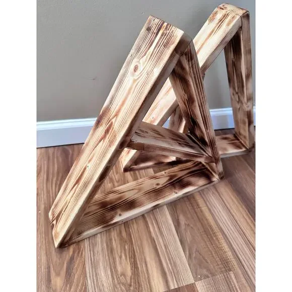 Handmade Wooden Shelves Wood Burned Set of 2