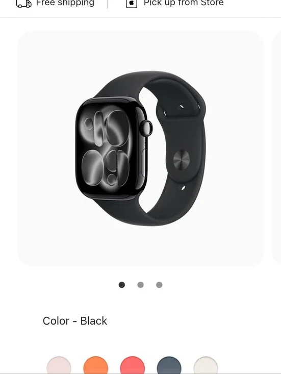APPLE SERIES 11 46 MM Smartwatch with Black Silicone Band GPS Only