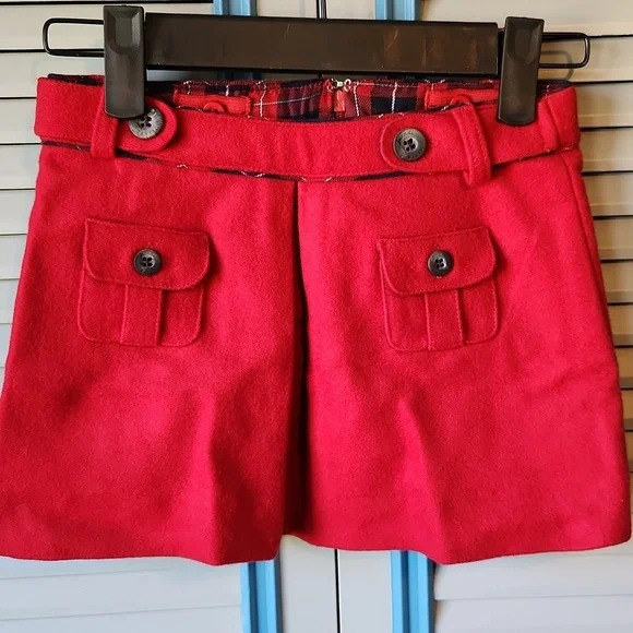 Jacadi Paris Red Wool Skirt