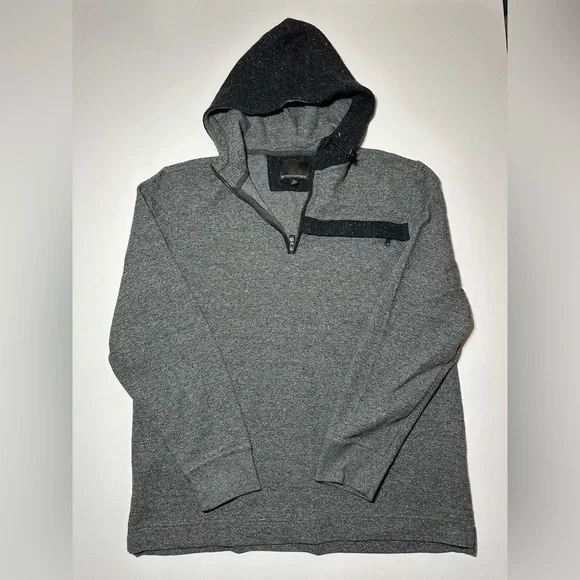 Banana Republic Quarter Zip Pullover Hoodie Sweatshirt - Mens XL