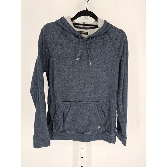 Banana Republic Mens Sz L 100% Cotton Pullover Hoodie Sweatshirt Dark Blue