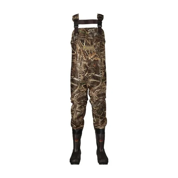 Frogg‎ Toggs Amphib Bootfoot Wader Mens 8 Brown Camo 3.5mm Neoprene Waterproof