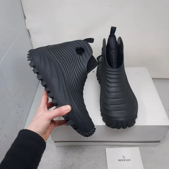 Moncler MENS Black Acqua High Top Rain Boot