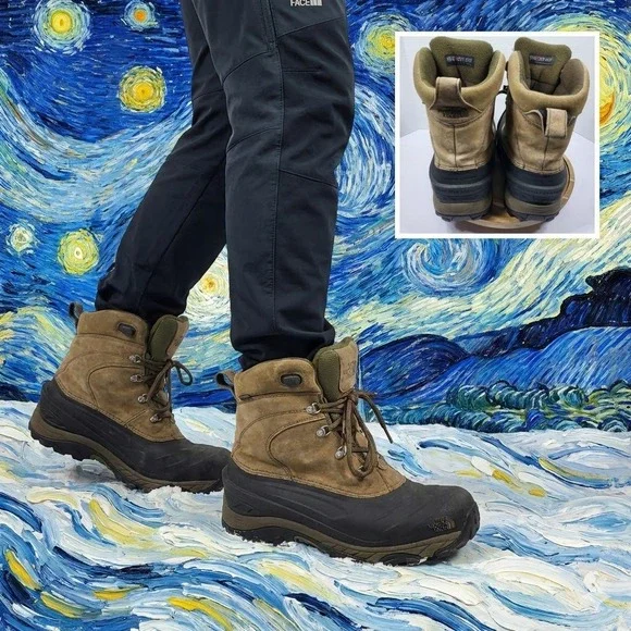 The North Face Chilkat II Men Winter Boots Sz 12 Waterproof 200g Insulated Brown