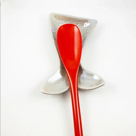 Pearlized Ceramic Mermaid Tail Spoon Rest