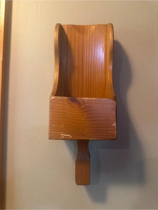 Wood Wall Pocket Shelf - Natural Brown