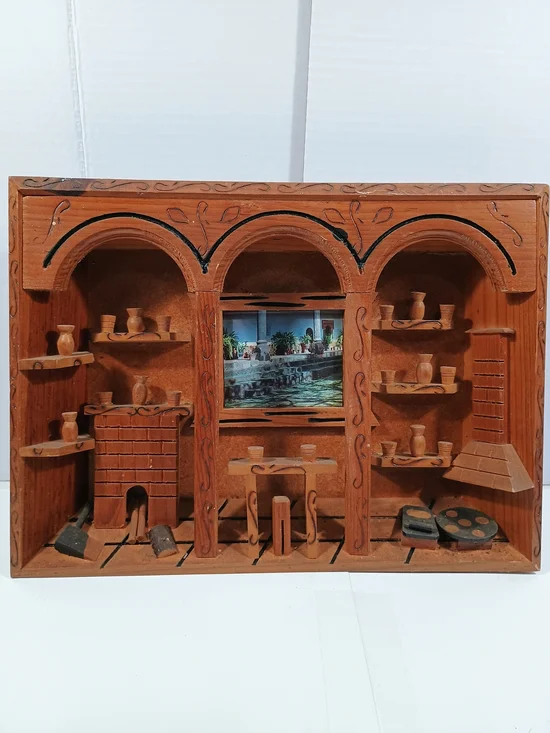 Vintage Handmade 3D Shadowbox Latin Folk Art