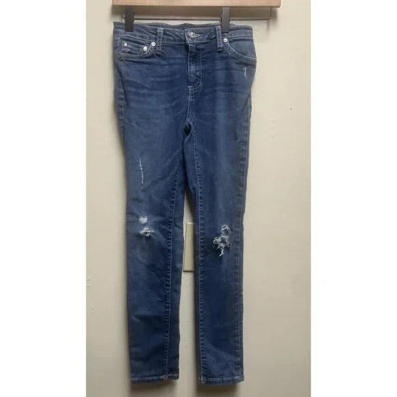 Adriano Goldschmied Jeans Girls Size 14 The Twiggy Ankle Distressed Med Wash AG