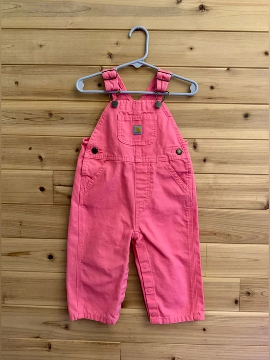 Carhartt 12 Months Girls Hot Pink Cotton Overalls