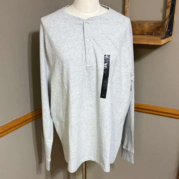 Banana Republic Gray Henley long sleeve Shirt size XL