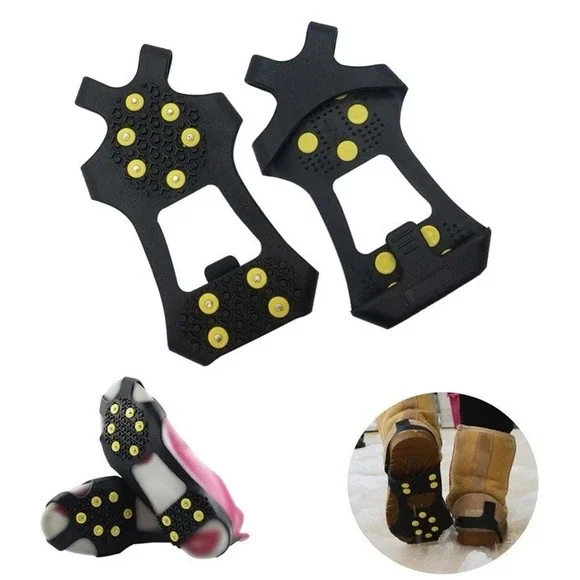 Ice Cleats Snow Traction Crampons Shoe/Boots Overshoe Walking on Snow/Ice Sz L