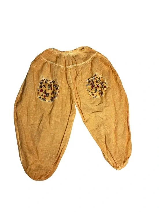 Spex Kids Mustard Harem Pants Toddler Boho Floral Patchwork Size 2