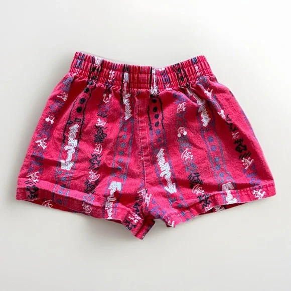 Vintage Mickey Mouse Shorts Infants 6-9 months Disney AOP Red Cotton‎ 90s