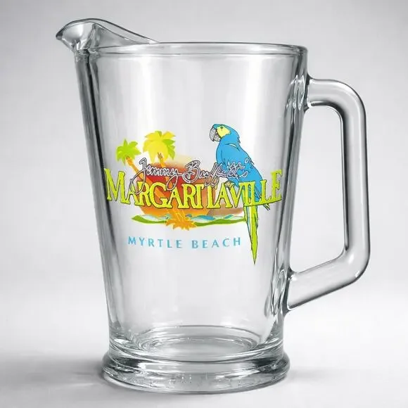 Margaritaville Myrtle Beach Glass Margarita Pitcher Jimmy Buffett‎ Barware
