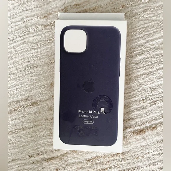 New Apple iPhone 14 Plus Leather Case Navy