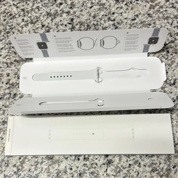 Apple White Sport Band box and bottom band M/ L