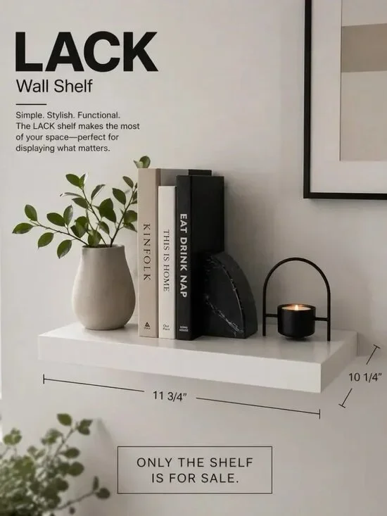 NEW! 2 Ikea LACK Floating Wall Shelf 11 3/4