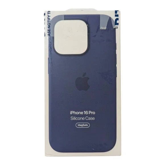 V6-O Apple‎ Silicone Soft Case with MagSafe for Apple iPhone 16 Pro - Navy Blue